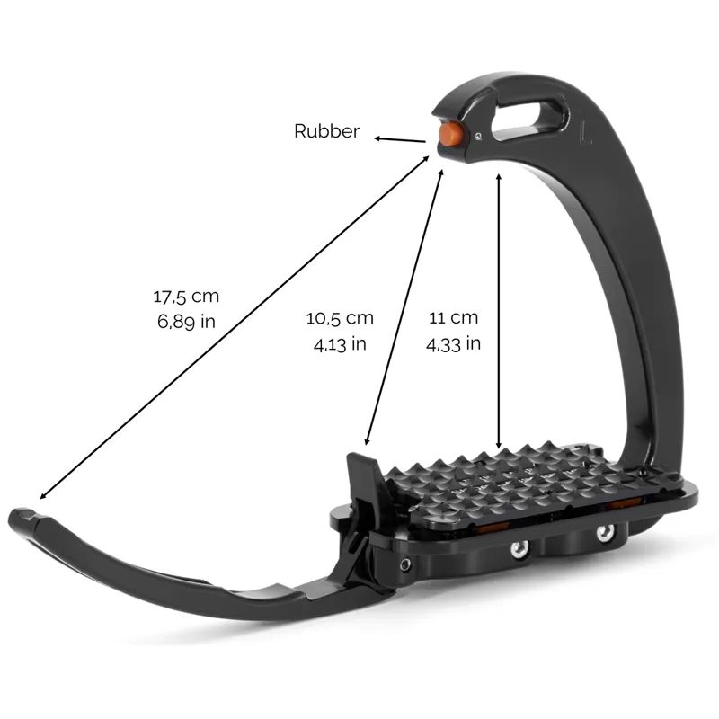 Tech Stirrups Venice Pony Dressage Plus - Black/Black-1